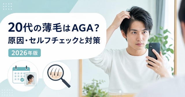 20代の薄毛はAGA？原因・セルフチェックと対策【2026年】