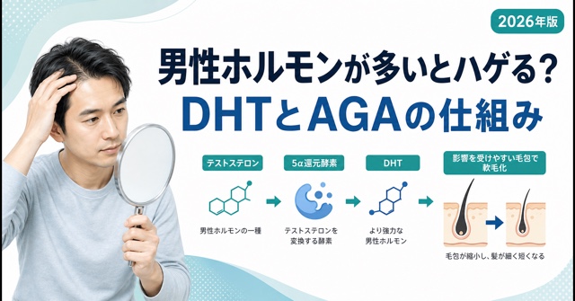 男性ホルモンが多いとハゲる？DHTとAGAの仕組み【2026年版】