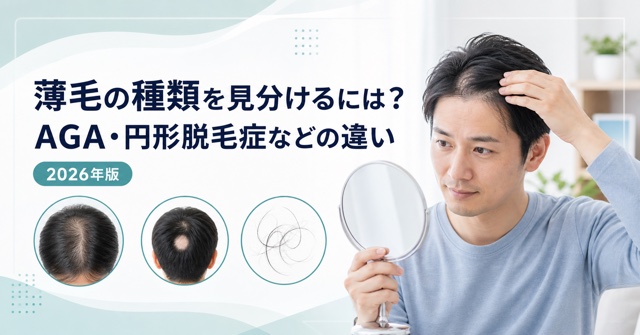 薄毛の種類を見分けるには？AGA・円形脱毛症などの違い【2026年版】