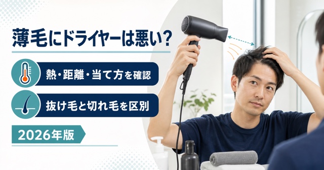 薄毛とドライヤーの関係、熱・距離・当て方と抜け毛・切れ毛の違いを解説