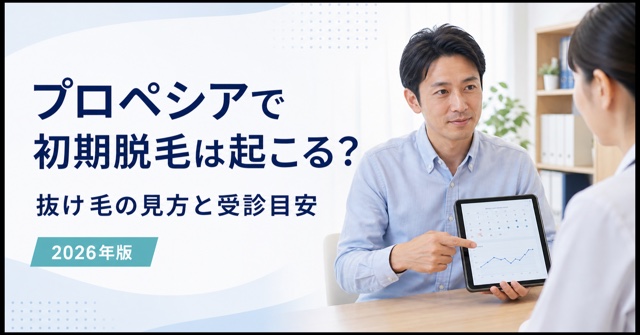 プロペシアの初期脱毛と抜け毛が増えたときの受診目安
