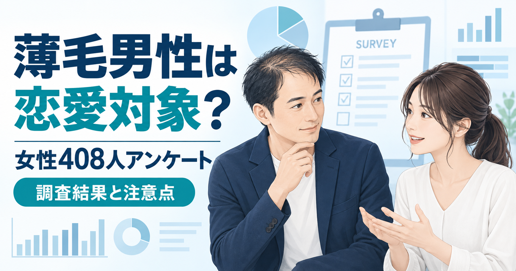 薄毛男性は恋愛対象になるかをテーマにした女性408人アンケートの解説