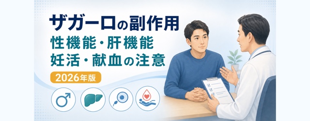 ザガーロの副作用・性機能・肝機能・妊活・献血の注意