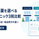 国内承認フィナステリドを選べるAGAクリニック3院の料金と製品表示比較