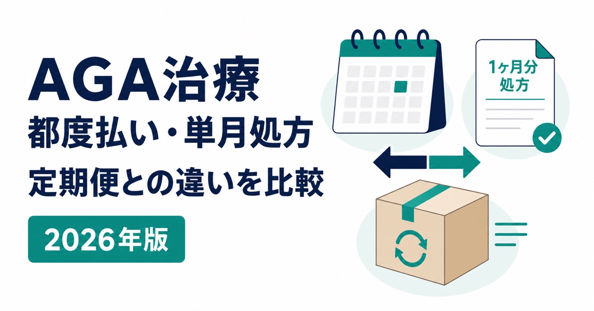 AGA治療の都度払い・単月処方と定期便の違い
