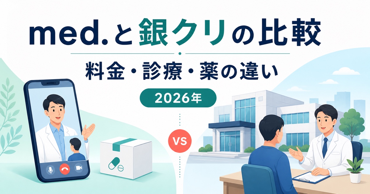 med.と銀座総合美容クリニックのAGA料金・診療・薬の比較