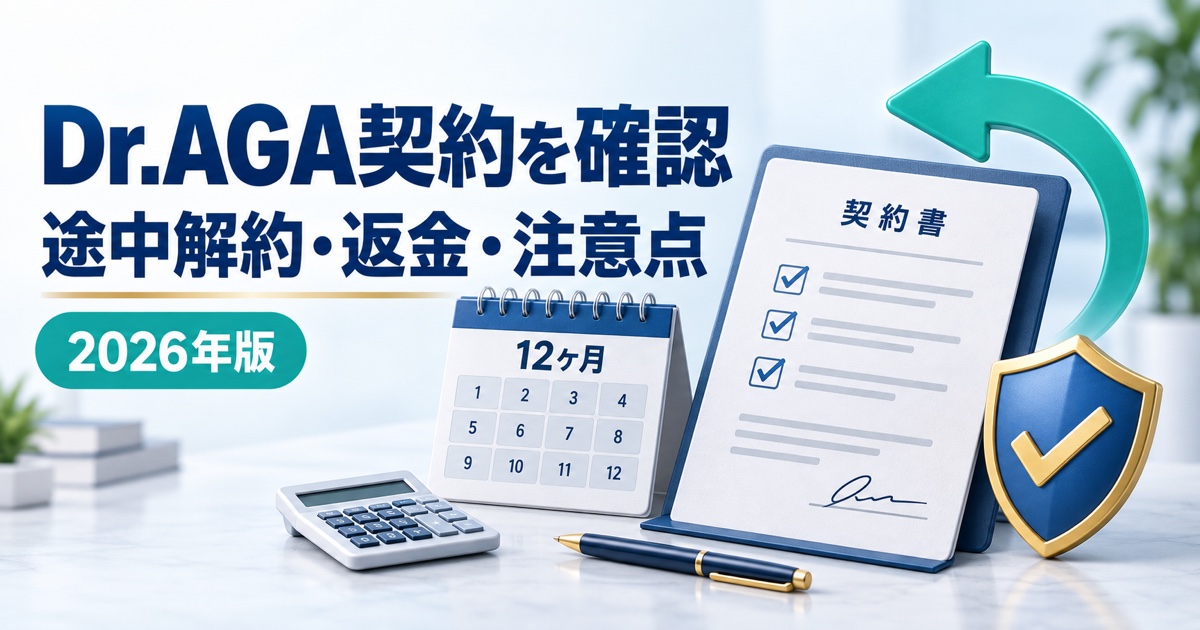 Dr.AGAクリニックは途中解約できる？年間契約・返金・注意点【2026年】
