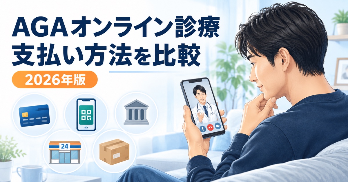 AGAオンライン診療5院の支払い方法を比較するイメージ