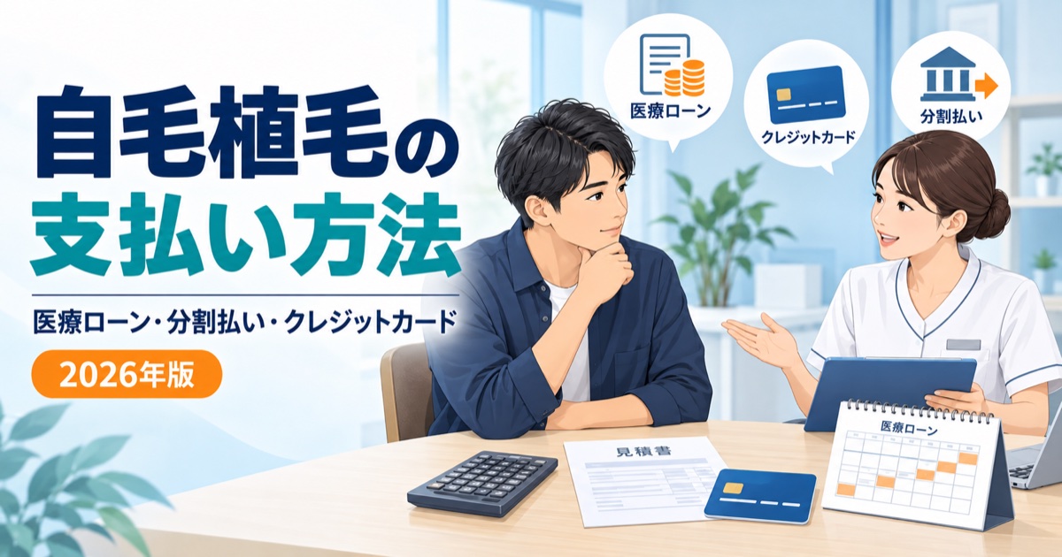 自毛植毛の支払い方法｜医療ローン・分割払い・クレジットカード