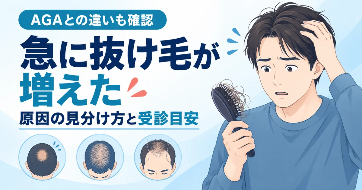 急に抜け毛が増えたときの原因の見分け方と受診目安